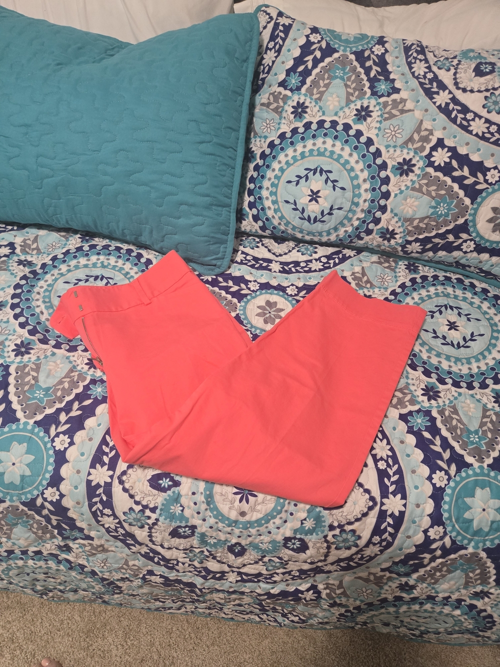 LOFT Capri Pants In Bright Coral